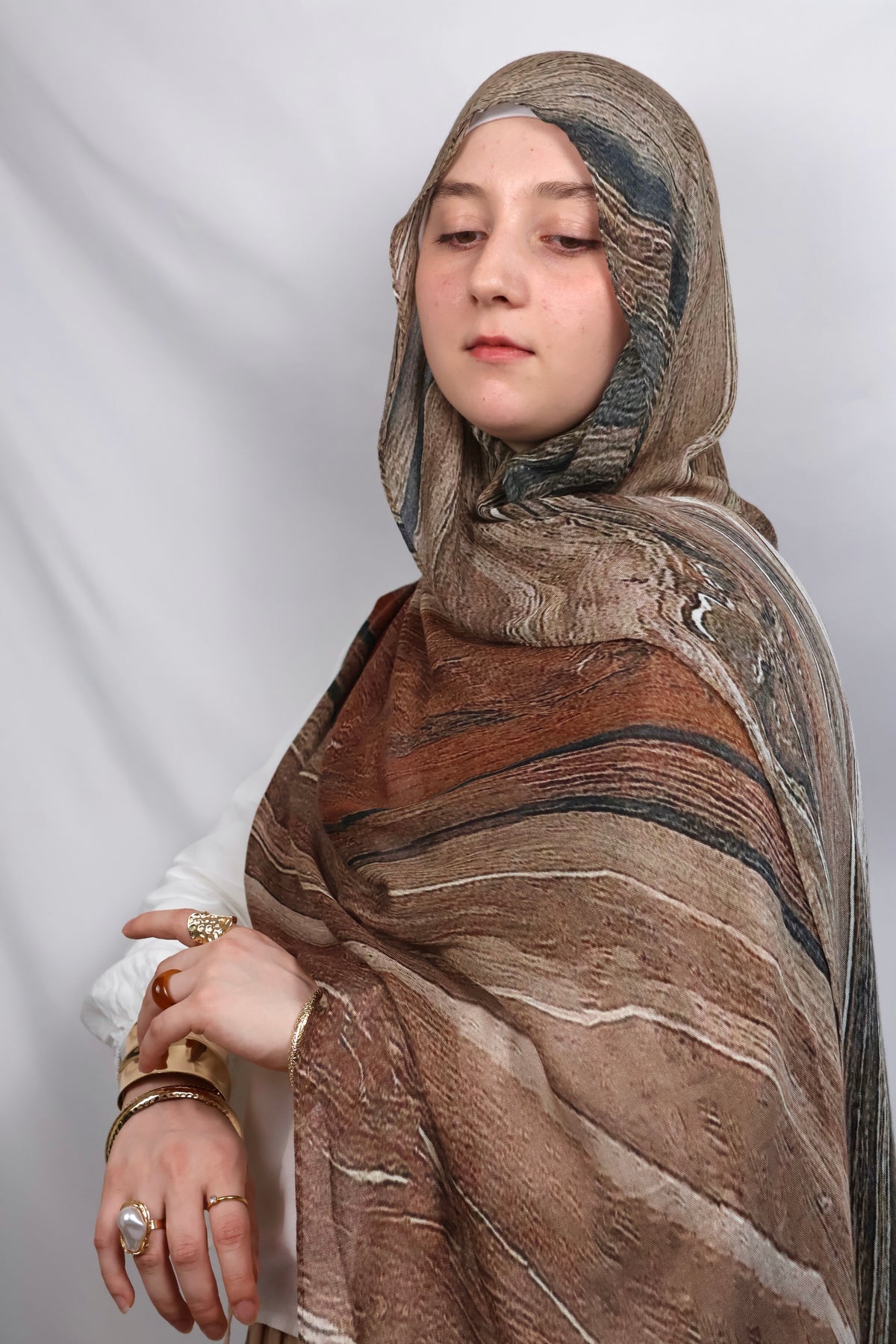 Cinnamon Swirl | brown autumn hijab