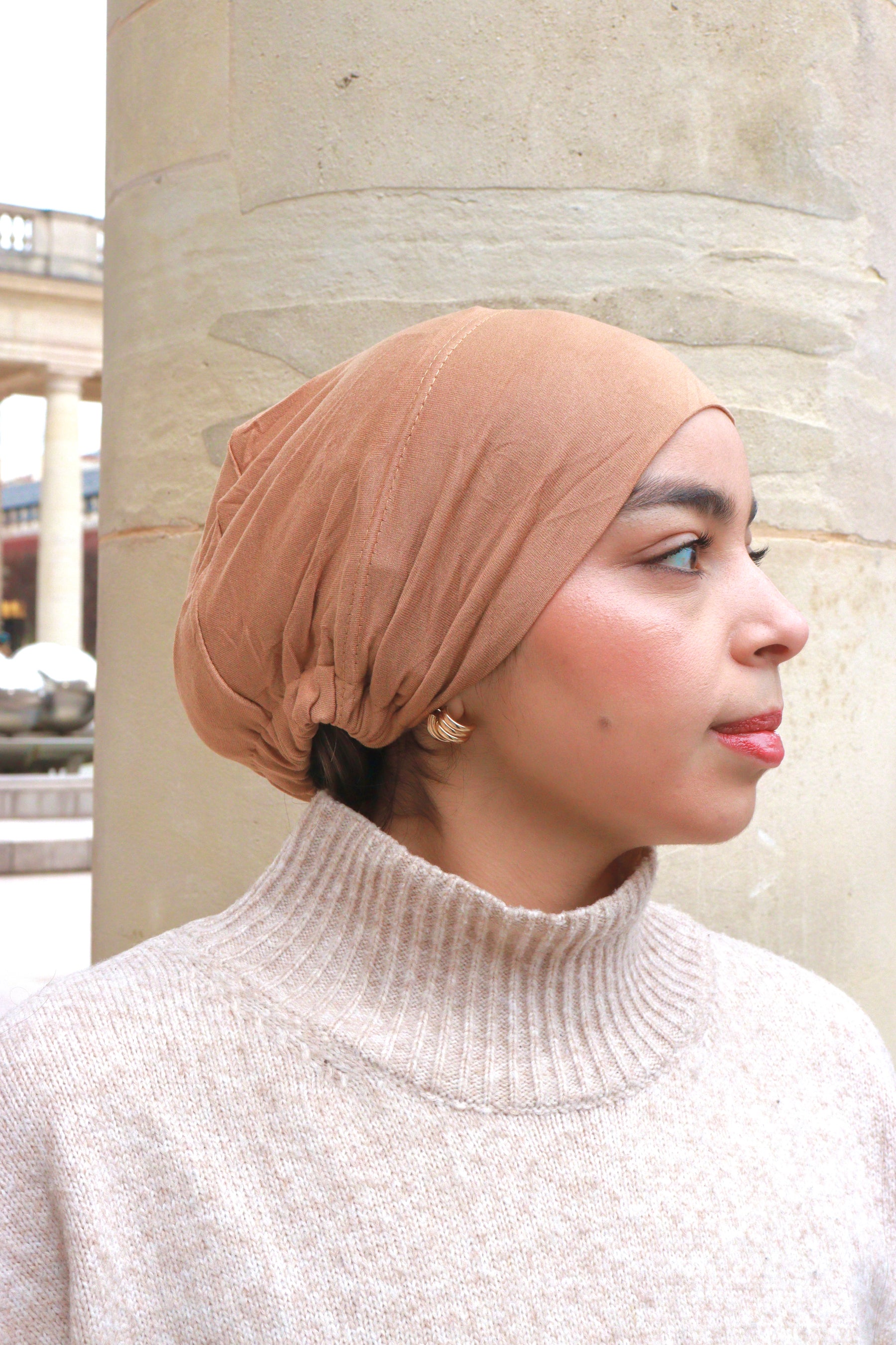Satin-Lined Undercap – Beige