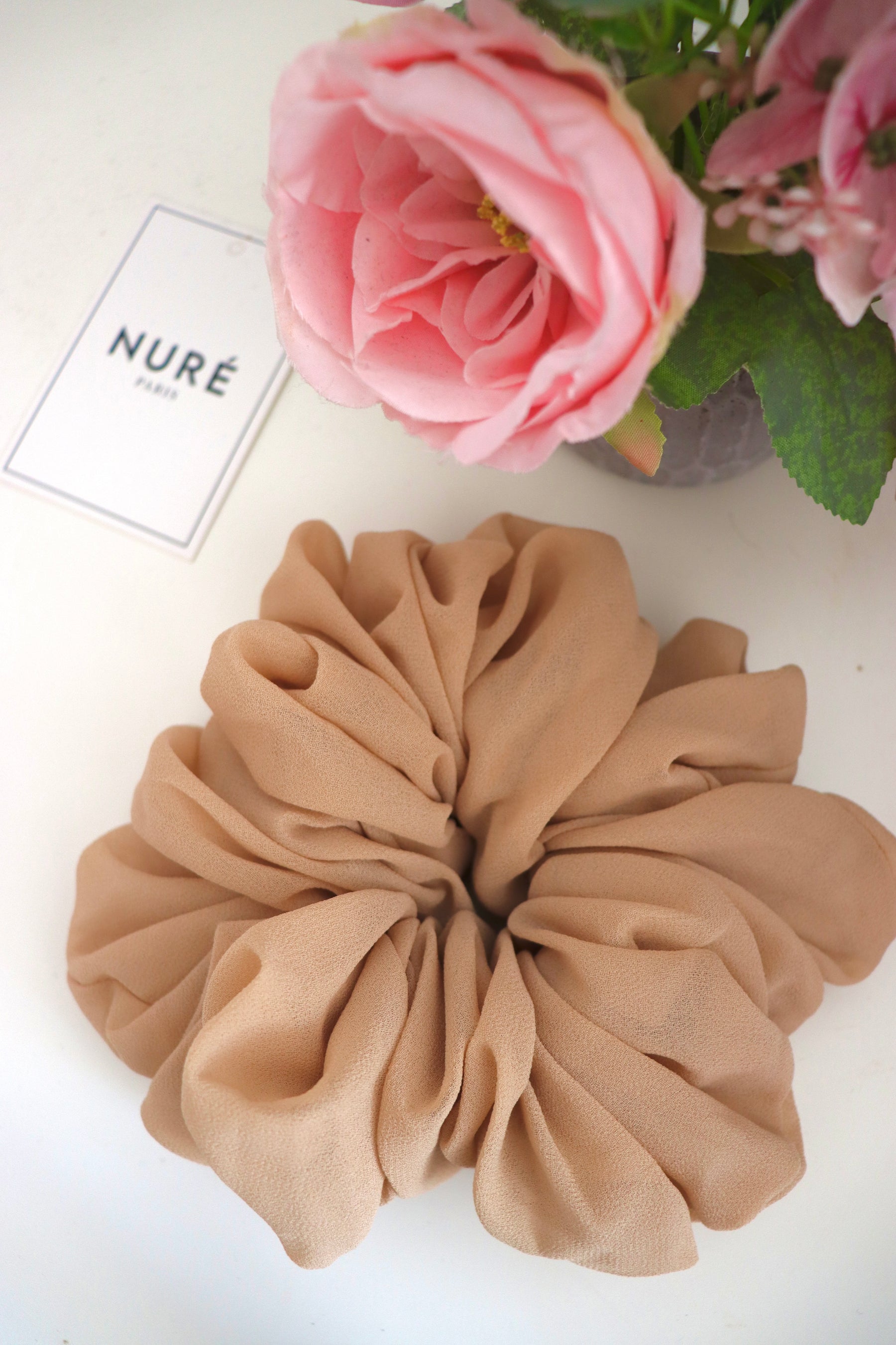 Volumising Hijab Scrunchie - Beige