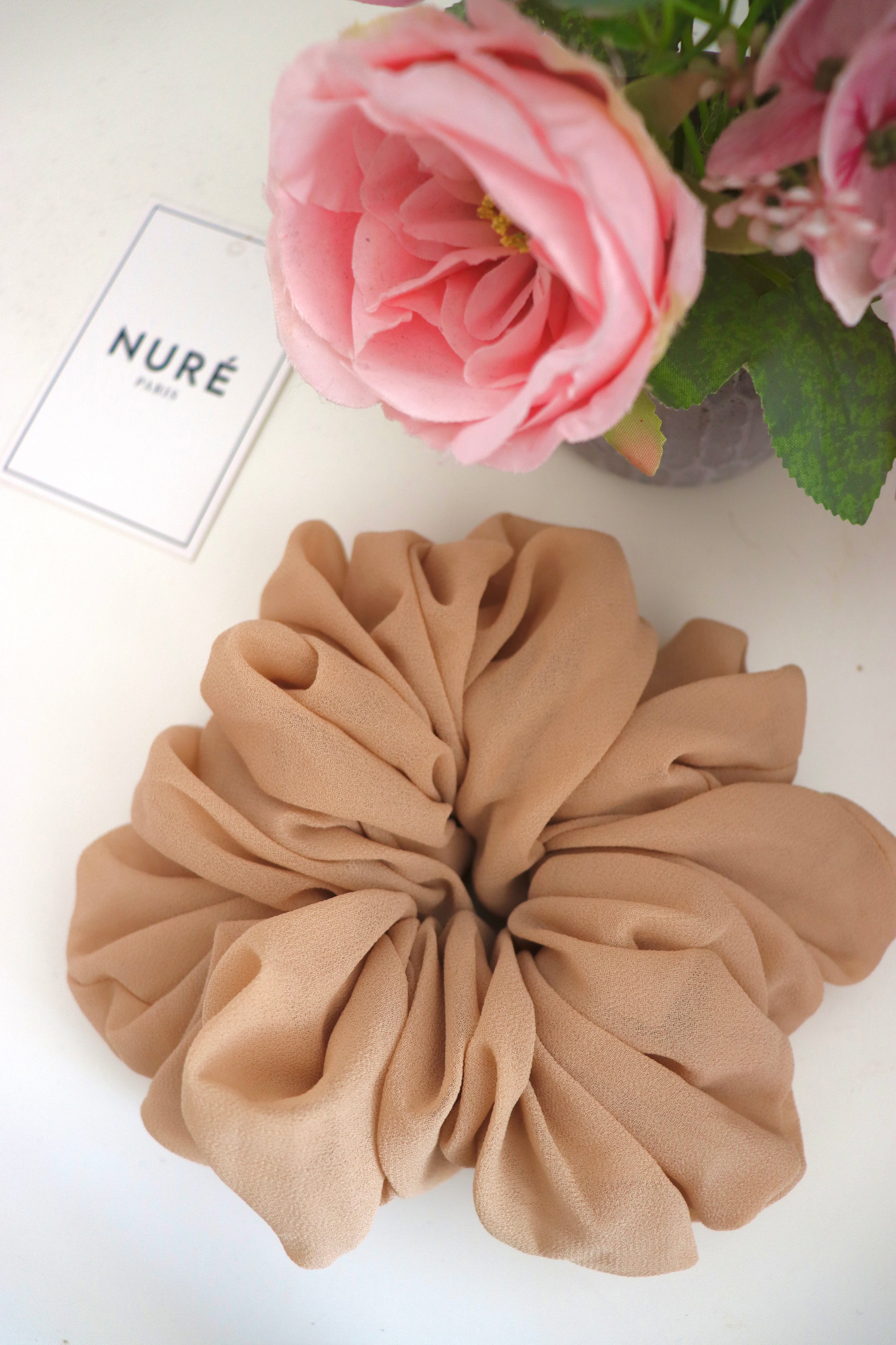 Volumising Hijab Scrunchie - Beige