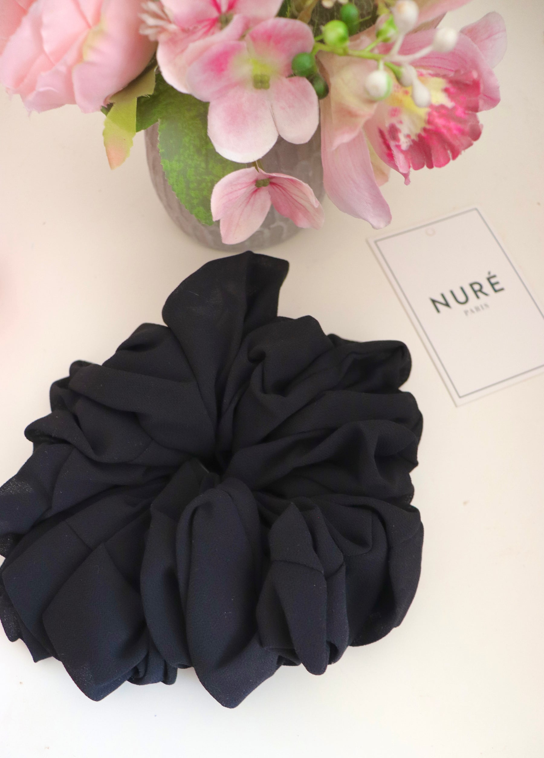 Volumising Hijab Scrunchie - Black